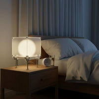 Square Desk Lamp Metal Frame Home Lighting Soft Light for Tabletop