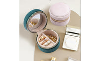 Compact Mini Jewelry Box Travel-Friendly Velvet Jewelry Box Small Organizer Simple for Handbag