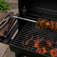 Outdoor Charcoal BBQ Grill for Home Patio and Commercial Use, American Villa Style Roaster Set