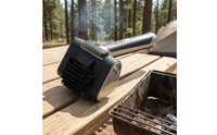 Built-in Light Electric Grill Brush Cylindrical Motorized Bbq Brush Rechargeable Outdoor Cleaning Tool Metal Housing for Barbecue Grates