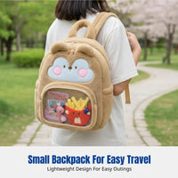 Cute Chipmunk Backpack, Plush Lightweight Shoulder Bag, Cartoon Design, Travel, Girls, Versatile