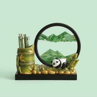 Flowing Sand Art Pen Holder for Study Table, Resin Desktop Decoration, Stationery Organizer Gift for Children and Coworker