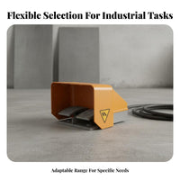 Aluminum Alloy Shell Foot Pedal Switch Safety Guard Industrial Footswitch Pure Silver Contacts Twin Pedal Switch Hands-Unrestricted Operation for Machine Operators, Factory Workers, Metalworking, Workshops, Factories, Assembly Line