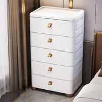 4 Layer Drawer Organiser, Movable Toy Storage for Kids Bedrooms, Stackable Storage Drawers, Not on-White Synthetic Material
