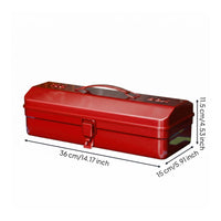 Metal Toolbox Latch Closure Hard-Shell Toolbox Hard Shell Carry Case Painted Finish Metal Briefcase Heavy Duty