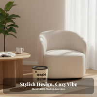 Cream Design Trash Can Stylish Design Round Open Top Trash Can Wide Opening Decorative Waste Basket for Young Adults, Homeowners, Living Room