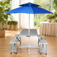 folding picnic table with umbrella