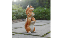 Realistic Details Squirrel Family Figurine Hand-Painted Finish Squirrel Garden Statue Weather Resistant for Gardeners