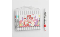 24 Pieces Acrylic Marker Pen Set Colored Tips Children's Art Marker Set White-Bodied for Drawing on Paper