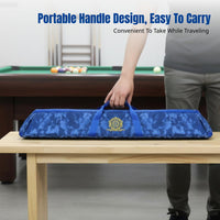 Triangle Cue Case, 6-Slot Billiard Cue Bag, Genuine Leather, Camouflage Design, Compatible with 9sphere