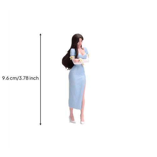 1/18 Female Figurine Detailed Miniature Figure with Dress Painted Diorama Figure for Model Builders