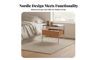 Nordic Design Nightstand with Storage Space-Saving Single-Drawer End Table with Shelf Integrated Handle Bedside Cabinet Easy Assembly for Apartment Dwellers, Homeowners, Adults, Bedroom, Small Spaces, Dorm Room