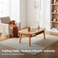 Space-Saving Collapsible Cashew-Shaped Centerpiece Foldable Legs Living Room Table Modern Minimalist Design Home Furnishing Compact for Apartment Dwellers, Homeowners, Students, Small Areas, Bedroom, Entryway
