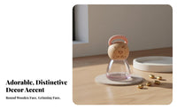 Gold Bean Storage Bottle Miniature Size Wooden Lid Mini Jar Cute Doll Figure Bottle House Decoration for Desktop, Shelf Display