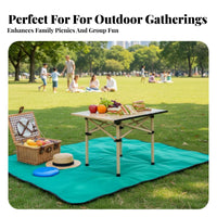 Foldable Roll-Top Table and Moon Chair Set Folding Design foldable Outdoor Dining Set Portable Camping Furniture Lightweight for Picnickers, outdoor event Organizers, Barbecues, Picnics, Backyard Gatherings, Beach excursions