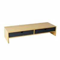 Computer Screen Stand Storage No Assembly Required Keyboard Storage Riser Cable Management Bamboo Display Stand Drawer for Dorm Room
