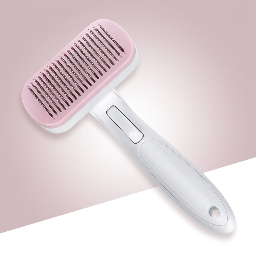 Hair Brush for Cats and Pet Hair Remover, Stainless Steel Dog Brush for Dog Grooming, Self Cleaning Slicker for Cat Grooming, Release Button