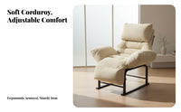 Foldable Design Transformable Lounger Sit and Lie two-in-oneUse Deep Seat Lounger Multi-Functional Lounge Chair Adjustable Backrest for Office Workers, Students, Nap Time, Living Room, Bedroom, Apartment