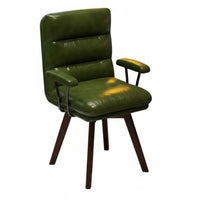 Padded Backrest Upholstered Retro Task Chair Ergonomic Design Swivel Armchair Easy to Assemble Household Furniture Space-Saving for Home Office Workers, Students, Adults, Study Room, Bedroom, Vanity