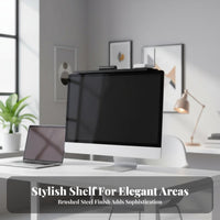 No-Drill Installation Set Top Box Holder Space Saving Monitor Top Storage Shelf Easy to Install Router Screen Mount Multifunctional