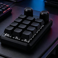 Mechanical Shortcut Pad Hot-Swappable 12-Key Customizable Keypad RGB Backlit Shortcut Keypad with Knobs for Gaming Enthusiasts, Video Editors