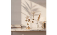 Gold Candelabra Floral Candlestick with Branches Sculptural Candle Holder Tabletop for Decorators