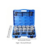 27 Pieces Vehicle Bushing Press Kit Threaded Rod Bushing Removal Tool Kit Molded Carrying Case for Mechanics