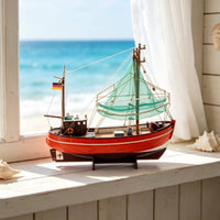 Fishing Boat Model Kit Cut Wooden Model Boat Kit Unfinished for Collectors, Adults