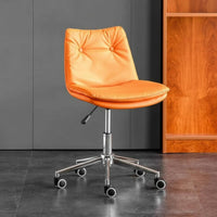 Nordic Design Armless Tufted Task Chair Height Adjustable Office Furniture Ergonomic Design Swivel Stool Thickly Padded for Home Workers, Students, Adults, Small Areas, Study Room, Bedroom