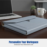Letter-Size Large Capacity Document Bag, Business Briefcase, 3D Storage Organizer, Notebook Laptop Case, Button Closure,