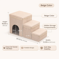 Dog Steps for Sofa and Bed with Foldable Design for Easy Storage, 3 Pet Stairs for Small and Elderly Cats