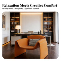 Minimalist Design M-Shaped Armchair Sculptural Form Accent Chair Easy to Maintain Indoor Furniture Ergonomic Design for Interior Designers, Apartment Dwellers, Living Room, Lounge, Reading Nook, Bedroom