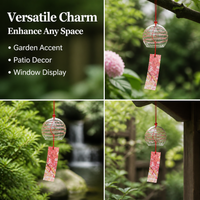 Japanese Wind Chimes, Hand-Blown Glass Hanging Wind Chimes, Outdoor Garden Verandah Car Decoration, Graduation Business Gift 60x70mm