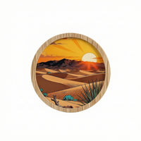 Round Wooden Wall Art Self-Adhesive Wooden Plaque Layered Wood Plaque Flat for Living Room, Bedroom, Entryway