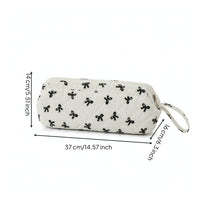 Small Quilted Textile Pouch with Zipper Cute Zippered Storage Bag with Carry Loop Fashionable Cosmetic Bag with Zipper Foldable for Travelers