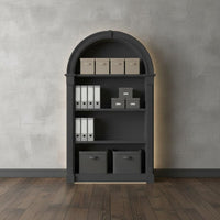 Multi-Functional Arched Top Display Rack Sturdy and Long-Lasting Arched Top Bookcase Easy Assembly French Design Display Shelf for Living Room, Entryway, Home Office, Bedroom