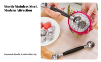 Fruit Sphere Er Easy to Clean Double-Headed Fruit Sphere Er Fruit Sphere Spoon Long-Lasting Stainless Steel Ice Cream Ladle
