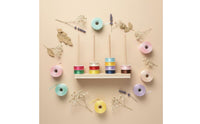 Solid Wood Construction Wooden Ribbon Storage Rack Neat Organization Wooden Spool Organizer Multi-Purpose Yarn Spool Rack Space-Saving for Florists, Crafters, Sewers, Flower Shop, Gift Wrapping Station