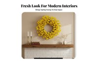 Yellow Forsythia Wreath Versatile Decor Artificial Forsythia Wreath Vivid and Lively Yellow Flower Garland for Gift Recipients, Porch, Patio