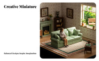 1:64 Scale Sofa Collectible 1:87 Scale Table and Chairs Miniature Living Room Set Realistic Intricacy Tiny Furniture Set
