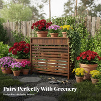 Decorative Louvered air conditioner Unit Cover Weather-Resistant Louvered Air Conditisingler Cover Weatherproof Plant Stand Multi-Functional for Garden aficionados, Apartment Dwellers, Property Managers, Balcony, Patio, Bair conditionerkyard, Yard