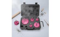 5 Pieces Fitted Compartments PVC Pipe Reamer Kit Printed Size Markings Pipe Reamer Heads Metal Plumbing Tool Hinged Lid