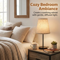 Bedside Table Lamp Shade with Removable Linen Textile for Bedroom Lighting, Vintage Lampshade for Ceiling and Floor Foldable Design