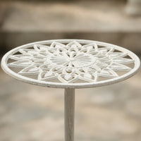 Cast-Iron Plant Stand Metal Flower Stand with Tri-Footed Base Plant Pedestal with Scroll Pattern Decorative Display Planter