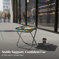 space-saving Pocket-Sized Folding Stool Lightweight Handbagdesign foldable Seat Quick Setup Portable Seating extremely lightweight for Travelers, Outdoor fans, Queuing, Travel, Hiking, Fishing