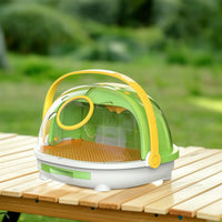 Pet Travel Cage with Transparent Cover Lightweight Dome Pet Carrier with Handle Kennel Sturdy Multifunction for Small Pets