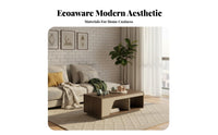 Modern Design Two-Tone Rectangular Centerpiece Easy to Clean Tea Table Sturdy Living Room Furniture Space-Saving for Homeowners, Apartment Dwellers, Office Workers, Reception Area, Lounge