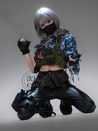 【现货】次辰三角洲行动麦晓雯cos服骇爪原皮大全套cosplay服装女 麦晓雯假发 L【适合105-115斤】 现货
