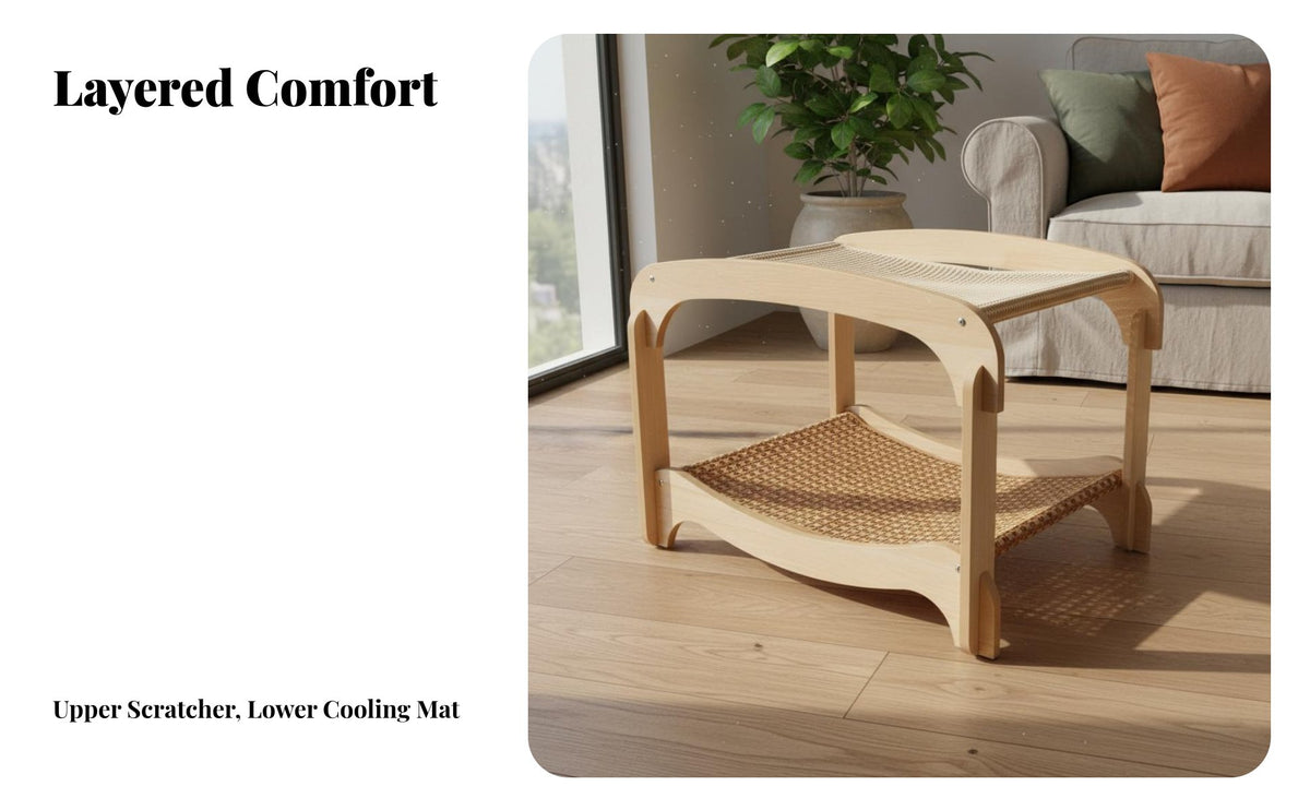 Bunk Bed Feline Perch Multifunctional Pet Furniture Sturdy Construction All-Season Use for Living Room, Balcony