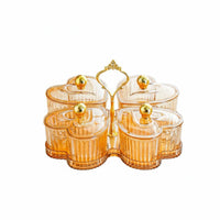 Nordic Design Compartment Snack Tray with Lid Decorative Design Compartment Snack Box with Lid Reusable Lidded Nut and Candy Serving Dish Portable for Party Hosts, Parties, Holiday Gatherings, Living Room, Weddings